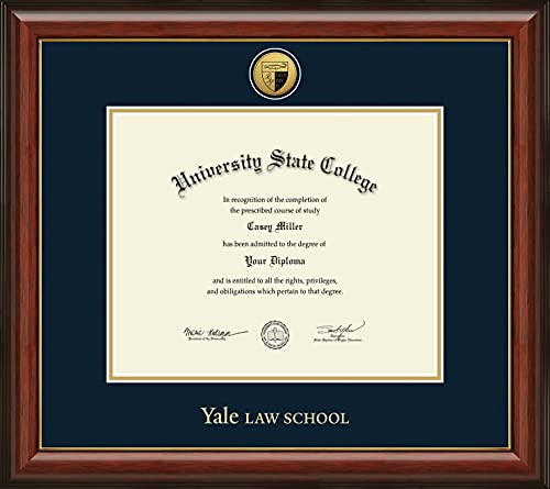 Yale University Law School - Officially Licensed - Gold Medallion Diploma Frame - Document Size 12.625" x 10.313"