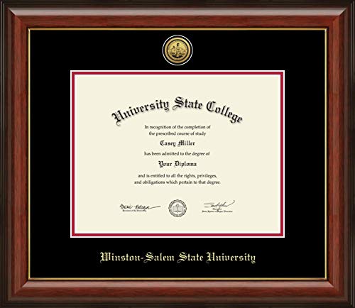 Winston-Salem State University - Officially Licensed - Gold Medallion Diploma Frame - Document Size 11" x 8.5"