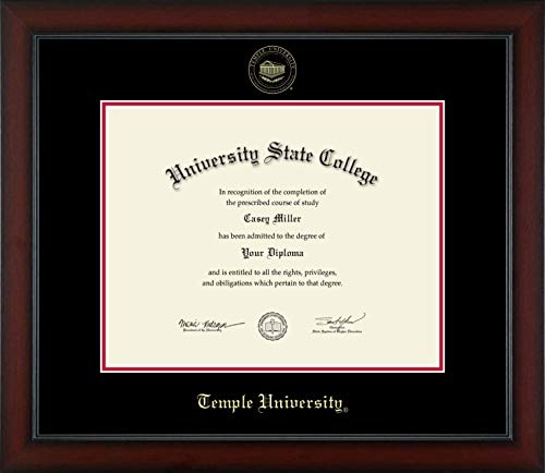 Temple University - Officially Licensed - Gold Embossed Diploma Frame - Document Size 14" x 11"