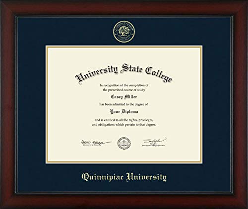 Quinnipiac University - Officially Licensed - PhD - Gold Embossed Diploma Frame - Document Size 16" x 12"