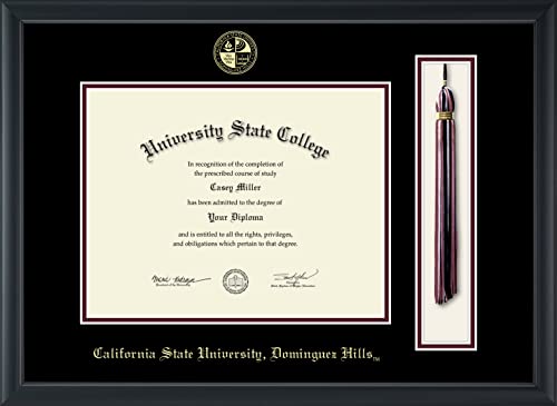 California State University Dominguez Hills - Officially Licensed - Gold Embossed Tassel Diploma Frame - Document Size 11" x 8.5"