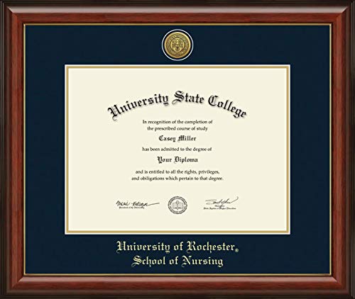 University of Rochester School of Nursing - Officially Licensed - PhD - Gold Medallion Diploma Frame - Document Size 16" x 12"