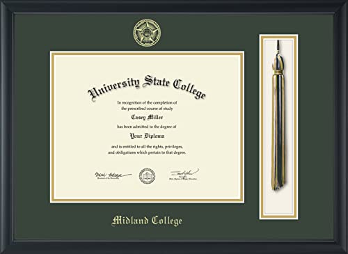 Midland College - Officially Licensed - Gold Embossed Tassel Diploma Frame - Document Size 11" x 8.5"