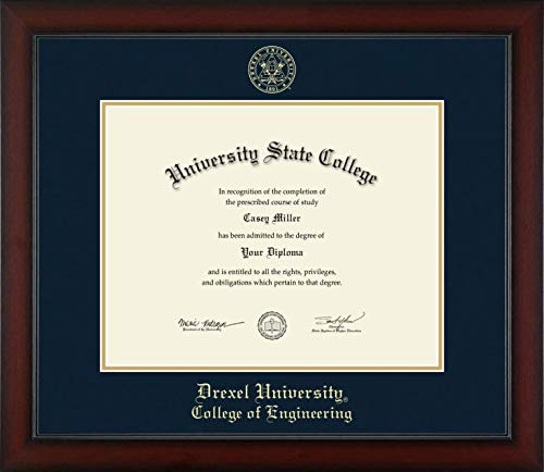 Drexel University College of Engineering - Officially Licensed - Gold Embossed Diploma Frame - Document Size 14" x 11"