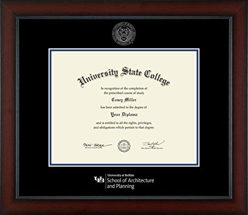 University at Buffalo School of Architecture and Planning - Officially Licensed - Silver Embossed Diploma Frame - Document Size 12.5" x 9.75"