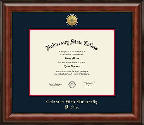 Colorado State University Pueblo - Officially Licensed - Gold Medallion Diploma Frame - Document Size 11" x 8.5"