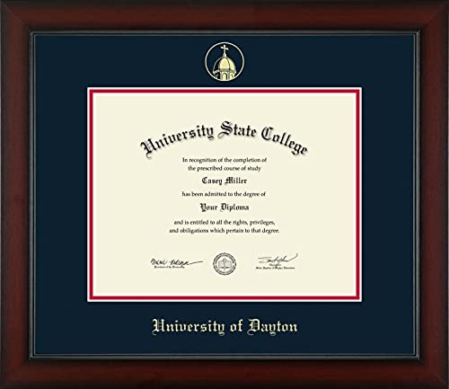 University of Dayton - Officially Licensed - Gold Embossed Diploma Frame - Document Size 11" x 8.5"