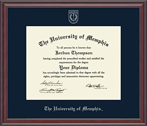 Church Hill Classics The University of Memphis - Silver Embossed - Featuring Studio Moulding - Officially Licensed - Diploma Size 14" x 11"