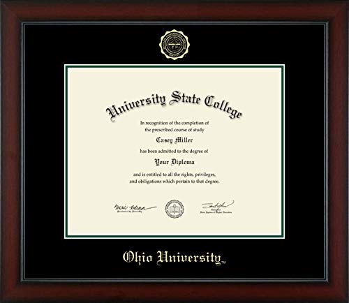 Ohio University - Officially Licensed - Bachelor's/Master's - Gold Embossed Diploma Frame - Document Size 14" x 11"