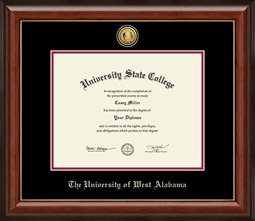 University of West Alabama - Officially Licensed - Gold Medallion Diploma Frame - Document Size 11" x 8.5"