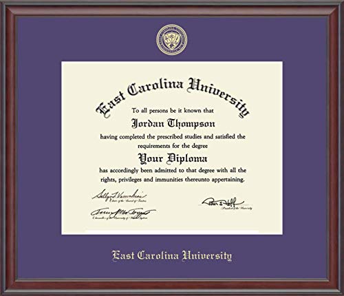 Church Hill Classics East Carolina University - Gold Embossed - Featuring Studio Moulding - Officially Licensed - Diploma Size 14" x 11"