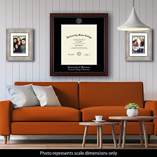 University of Missouri Columbia Trulaske College of Business - Officially Licensed - Pre-Spring 2021 PhD - Silver Embossed Diploma Frame - Document Size 14" x 17"