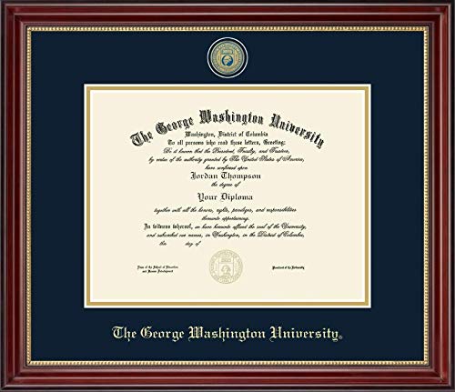 Church Hill Classics The George Washington University - Masterpiece Medallion - Featuring Kensington Gold Moulding - Officially Licensed - Diploma Size 11" x 8.5"