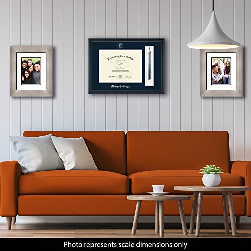 Mercy College - Officially Licensed - Silver Embossed Tassel Diploma Frame - Document Size 11" x 8.5"