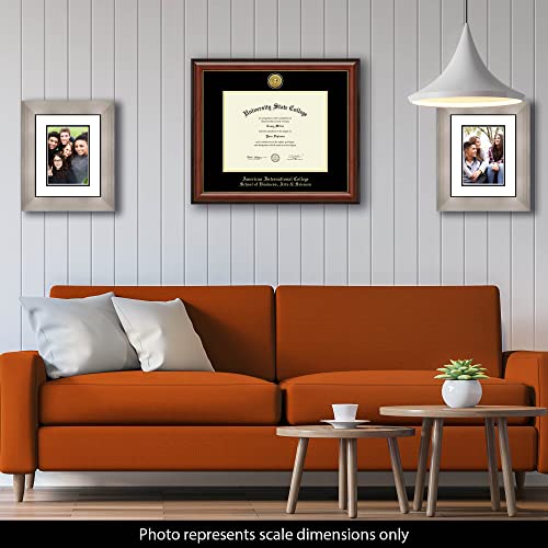 American International College School of Business, Arts & Sciences - Officially Licensed - Gold Medallion Diploma Frame - Document Size 13" x 10"