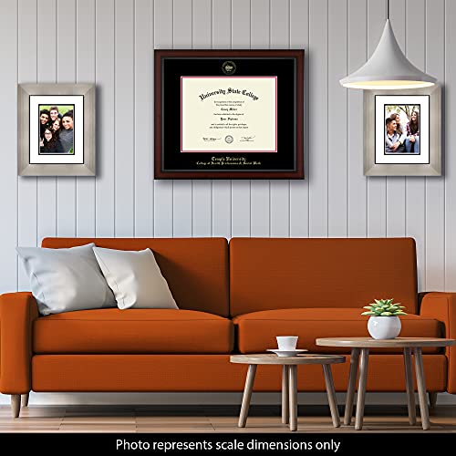 Temple University College of Health Professions & Social Work - Officially Licensed - Gold Embossed Diploma Frame - Document Size 14" x 11"