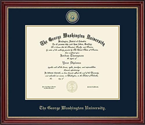 Church Hill Classics The George Washington University - Masterpiece Medallion - Featuring Kensington Gold Moulding - Officially Licensed - Diploma Size 14" x 11"