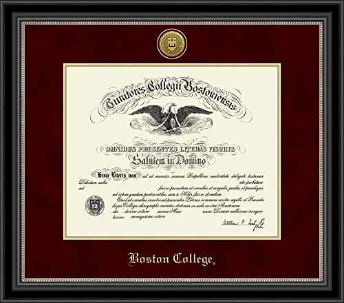 Church Hill Classics Boston College - Gold Engraved Medallion - Featuring Noir Moulding - Officially Licensed - Diploma Size 15.875" x 12.8125"