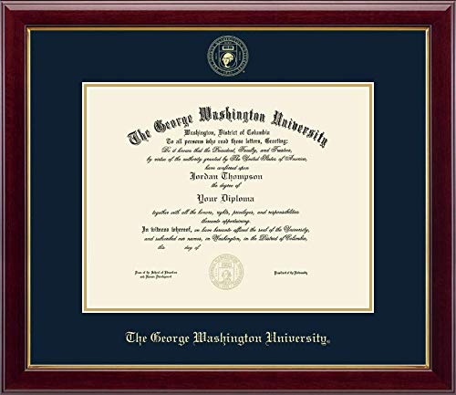 Church Hill Classics The George Washington University - Gold Embossed - Featuring Gallery Moulding - Officially Licensed - Diploma Size 14" x 11"