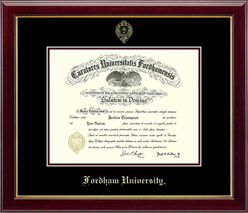 Church Hill Classics Fordham University - Gold Embossed - Featuring Gallery Moulding - Officially Licensed - Diploma Size 13" x 10"