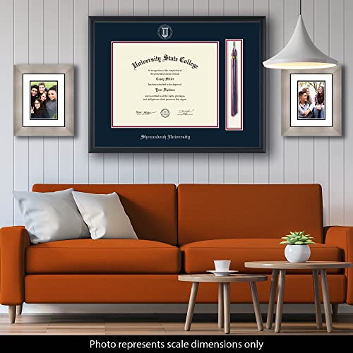 Shenandoah University - Officially Licensed - Silver Embossed Tassel Diploma Frame - Document Size 20" x 16"