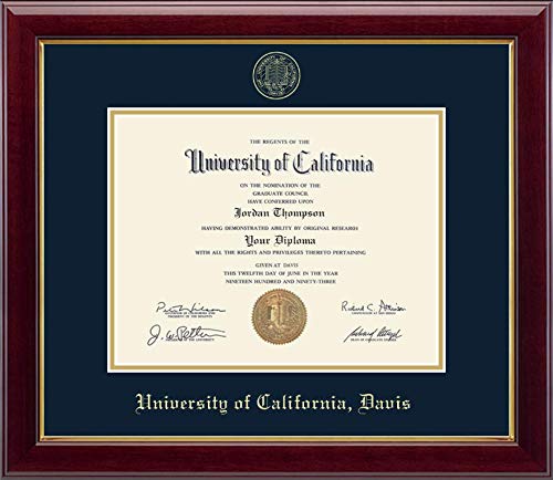 Church Hill Classics University of California Davis - Gold Embossed - Featuring Gallery Moulding - Officially Licensed - Diploma Size 11" x 8.5"