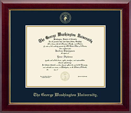 Church Hill Classics The George Washington University - Gold Embossed - Featuring Gallery Moulding - Officially Licensed - Diploma Size 11" x 8.5"