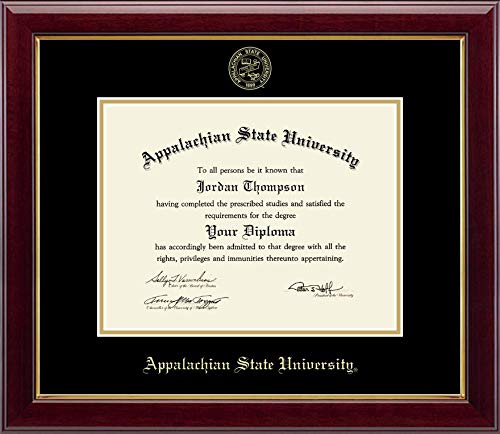 Church Hill Classics Appalachian State University - Gold Embossed - Featuring Gallery Moulding - Officially Licensed - Diploma Size 11" x 8.5"