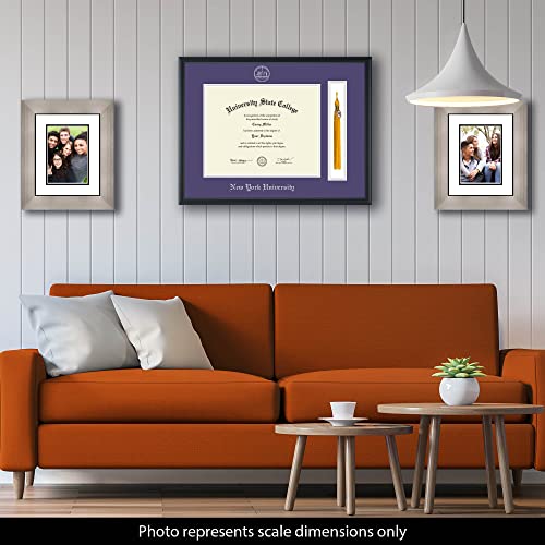 New York University - Officially Licensed - Silver Embossed Tassel Diploma Frame - Document Size 14.25" x 11.25"