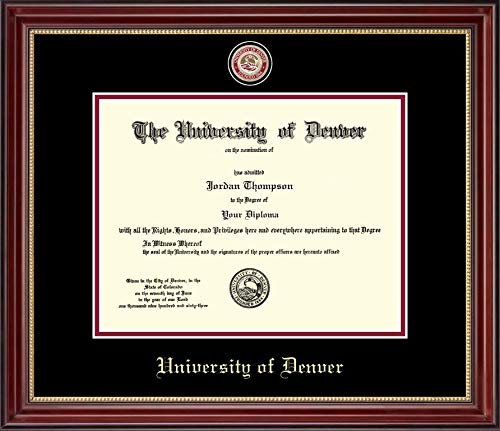 Church Hill Classics University of Denver - Masterpiece Medallion - Featuring Kensington Gold Moulding - Officially Licensed - Diploma Size 11" x 8.5"