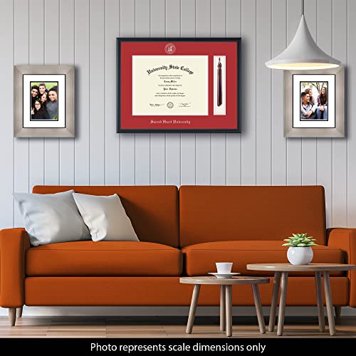 Sacred Heart University - Officially Licensed - Silver Embossed Tassel Diploma Frame - Document Size 14" x 11"